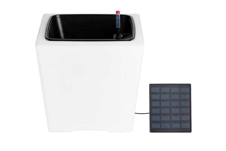Hyundai solar led bloempot met bewateringssysteem (vierkant)