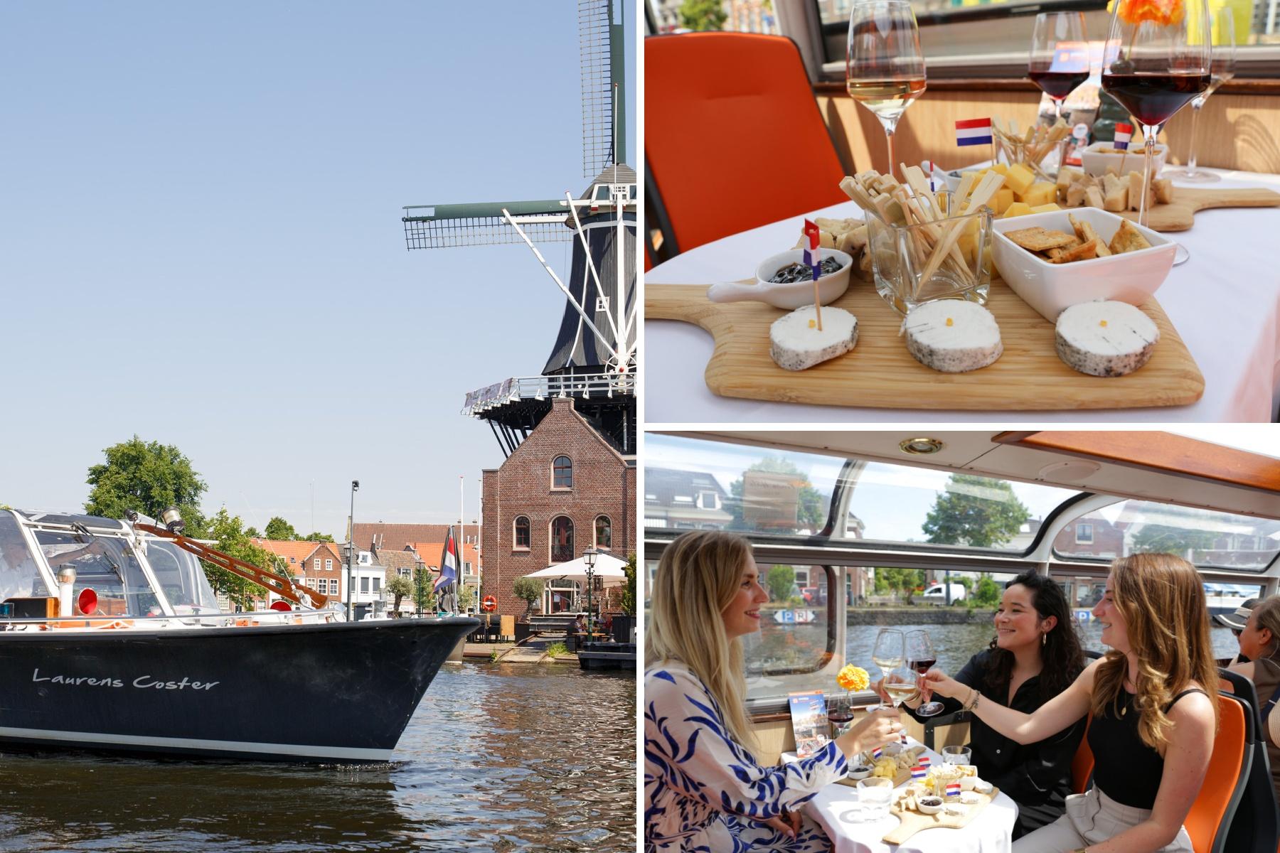 Avondrondvaart door Haarlem met een kaas- en wijnproeverij (90 min.)