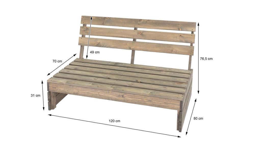 Pro Garden lounge palletbank (120cm)