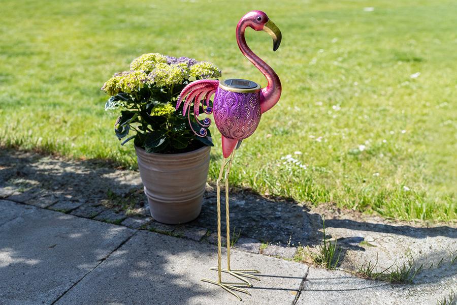 Solar flamingo buitenlamp