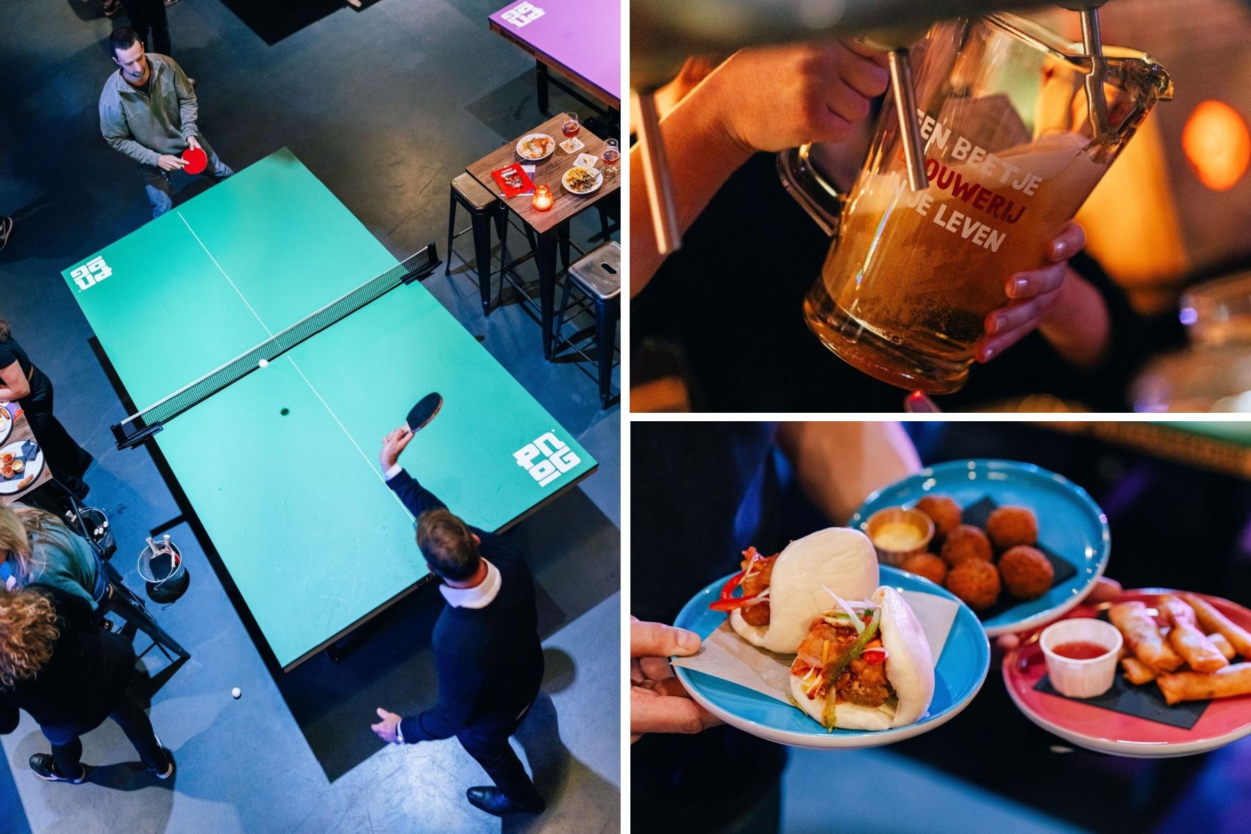 1 uur pingpongen bij PONG + evt. pitcher bier én snack naar keuze